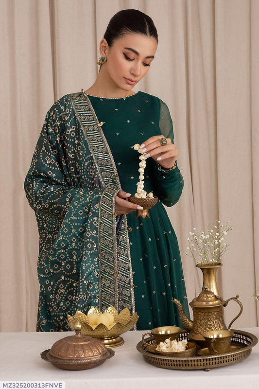 3 Pcs Women's Unstitched Embroidered Suit