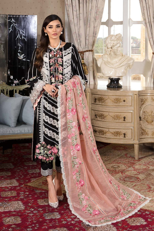 3 Pcs Women's Unstitched Embroidered Suit